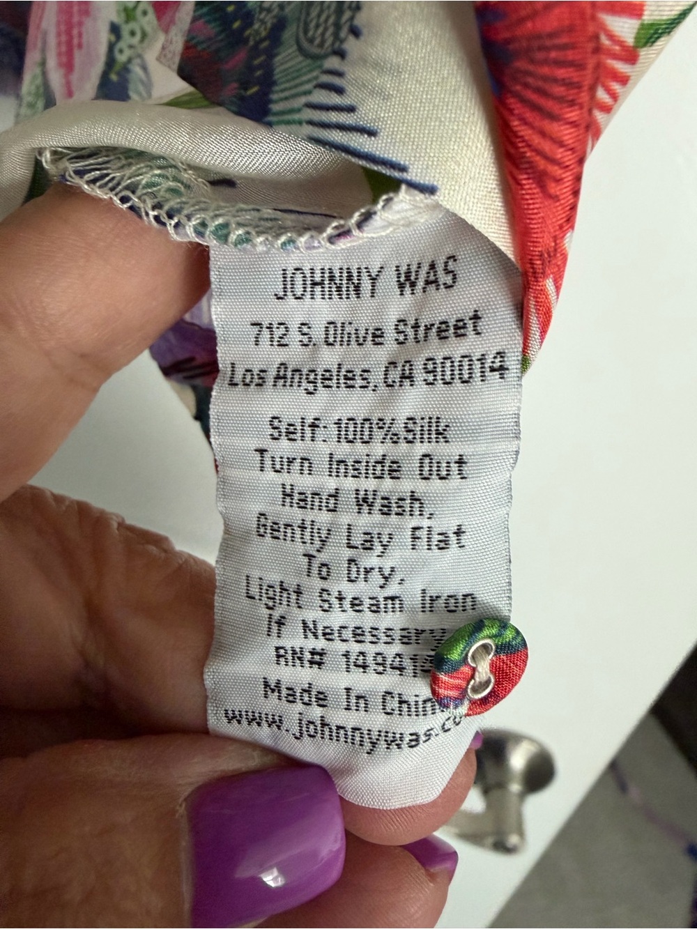 Johnny Was Cream Multicolor Floral Peasant Blouse - Picture 6 of 6